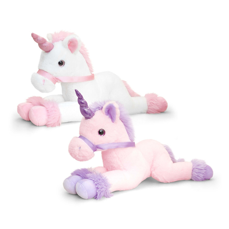 Sparkle eyes stuffed unicorn animal in two colors